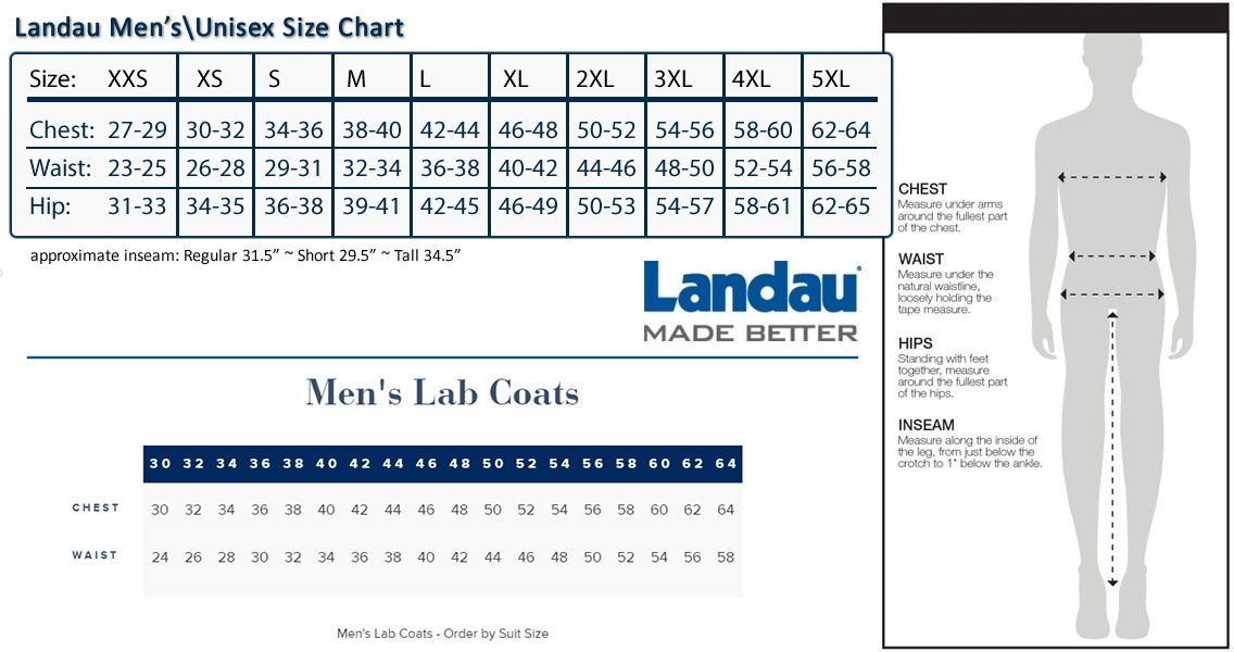 Buy True Landau 3124 Men's 37' Essential Lab Coat White Coats Online