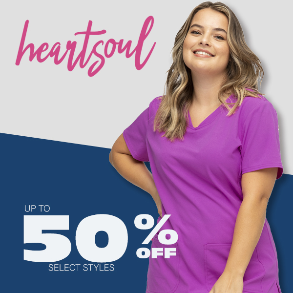 UP TO 50% off SELECT STYLES OF HEARTSOUL SCRUBS