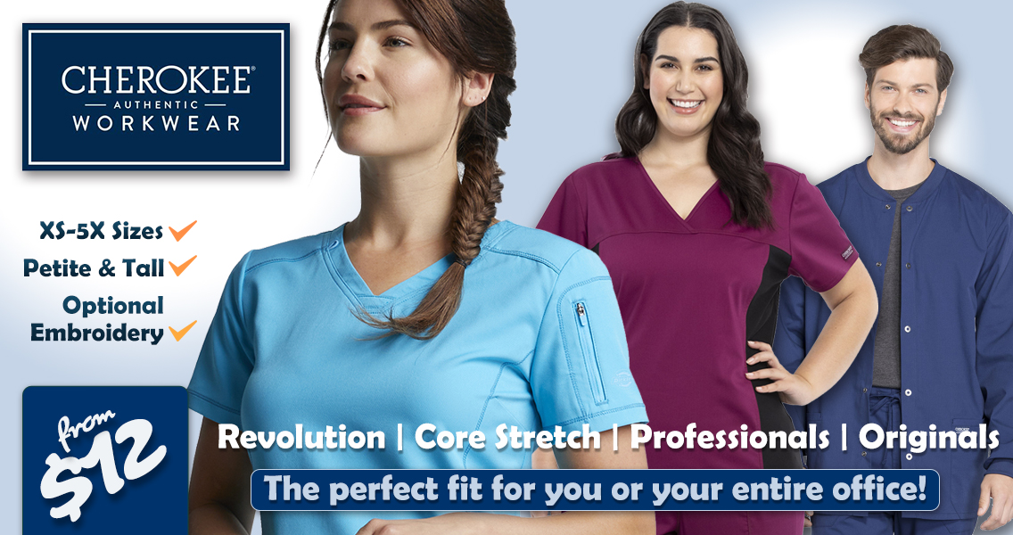 A staple in the uniform industry for decades - Authentic Cherokee WorkWear scrubs are more popular now than ever. With more of the styles, colors and fabric options you're looking for at a price you can afford.