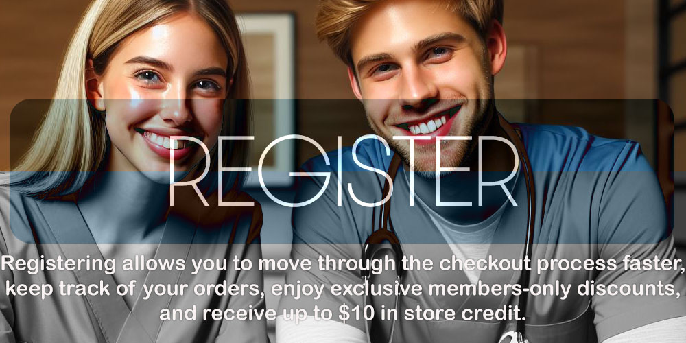 Registering allows you to move through the checkout process faster, keep track of your orders, enjoy exclusive members-only discounts, and receive up to $10 in store credit.