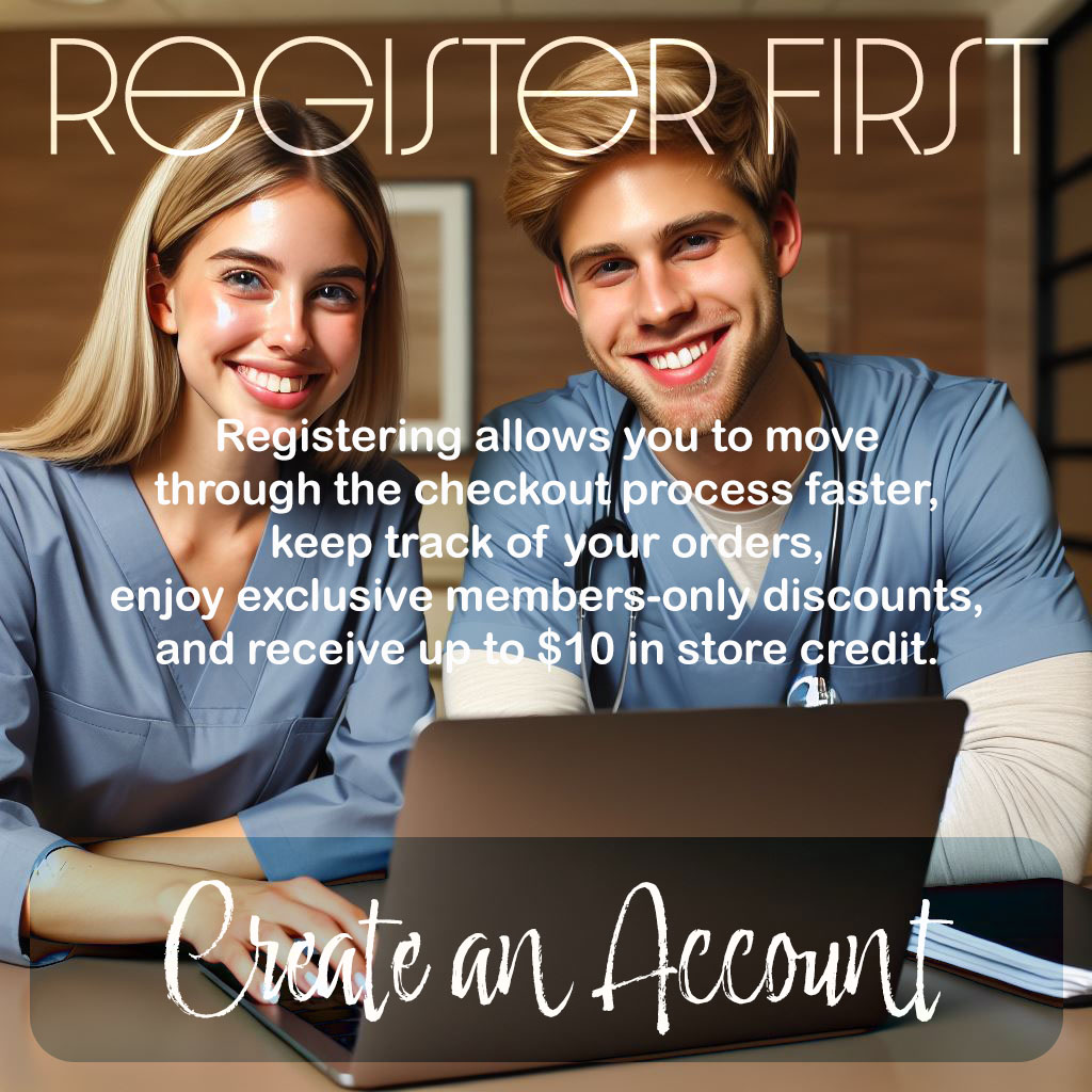 Registering allows you to move through the checkout process faster, keep track of your orders, enjoy exclusive members-only discounts, and receive up to $10 in store credit.