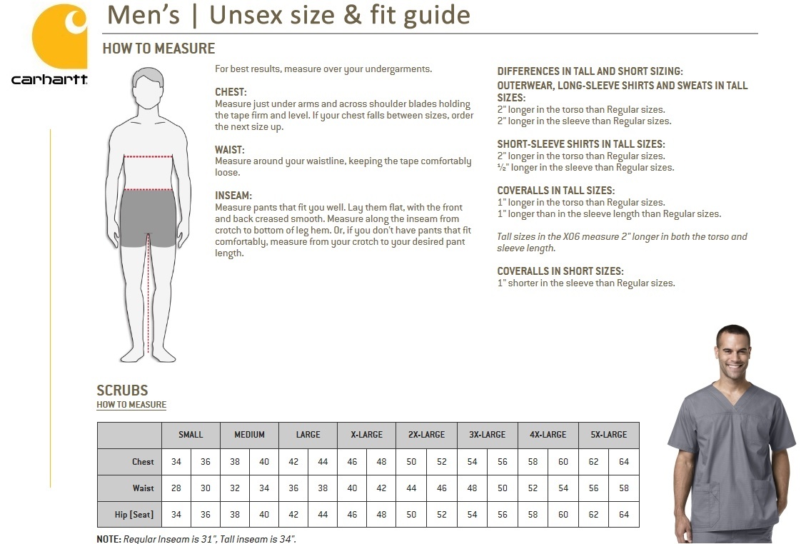 carhartt tee size chart