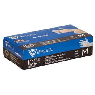 (100) Medium Disposable Blue Nitrile Gloves without Powder - 4 mil, latex and powder free-ERB Safety