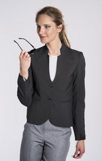 Ladies 2 Button Stand Up Collar Blazer-UltraLux Polyester Collection