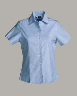 Ladies Oxford Overblouse, Short Sleeve-The Better Blouses Collection