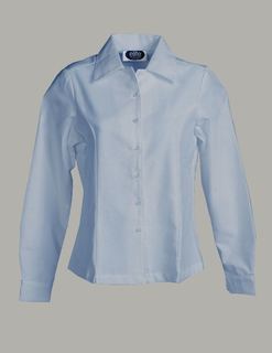 Ladies Oxford Overblouse, Long Sleeve-The Better Blouses Collection