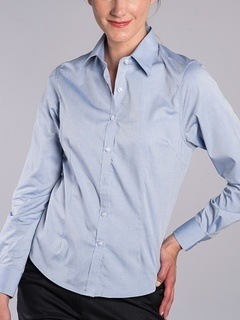 Ladies Pinpoint Oxford, No Iron Shirt-The Better Blouses Collection