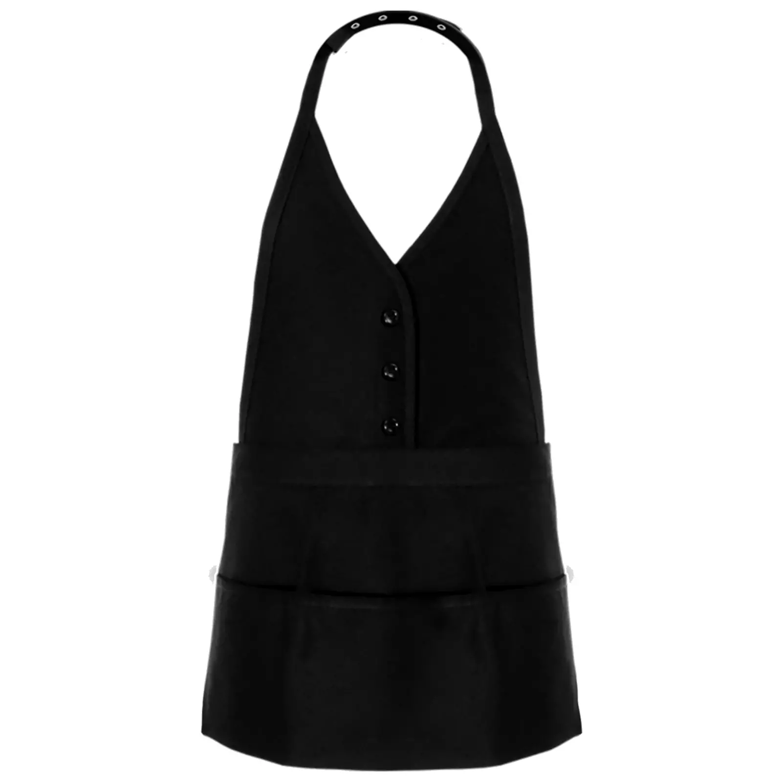 Faux Vest Front V-Neck Bib Apron-Fame Fabrics