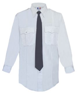 Womens White Long Sleeve 65/35 Poly/Cotton Duro Poplin Shirt-