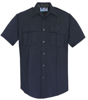 Womens LAPD Navy Short Sleeve Shirt, Zippered Front, 75/24/1 Polyester/Wool/Lycra®;-