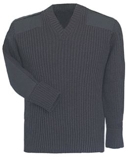 Black Sweater w/Wind-Stop 70% Acrylic/30% Wool-Flying Cross