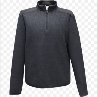 Poly/Wool Fleece Lined 1/4 Zip Neck Sweater-Flying Cross