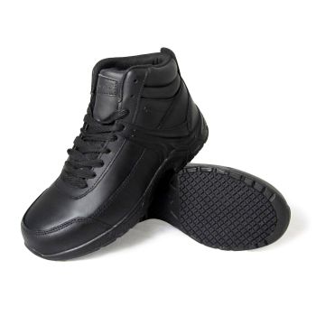 Genuine Grip Mens 6&#34; Steel Toe Slip-Resistant Leather Work Boot #1021 - Black-Genuine grip