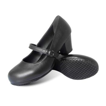Genuine Grip Womens 8200 Slip-Resistant Leather Mary Jane - Black-