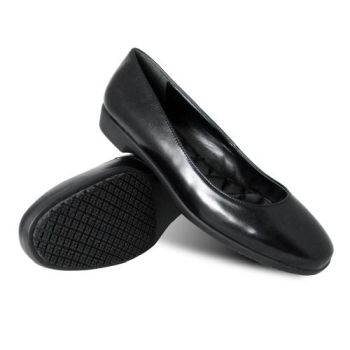Genuine Grip Women #8300 Slip-Resistant Leather Dress Shoe - Black-Genuine grip