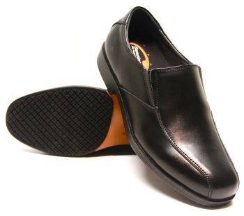 Genuine Grip Men Slip-Resistant Slip-on Dress Work Shoe #9550 Wide Width Available - Black-Genuine grip