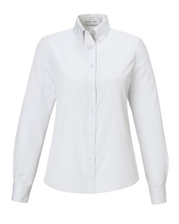 New Establish North End® Wrinkle Resistant Cotton Blend Dobby Striped Shirts-Ash City