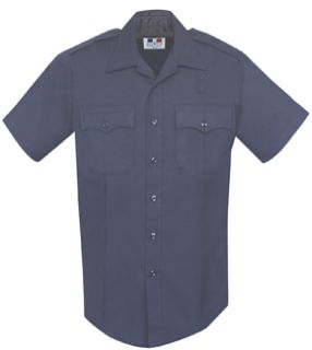 Men&#8216;s LAPD Navy Short Sleeve 70/28/2 Poly/Rayon/Lycra® Shirt-Flying Cross